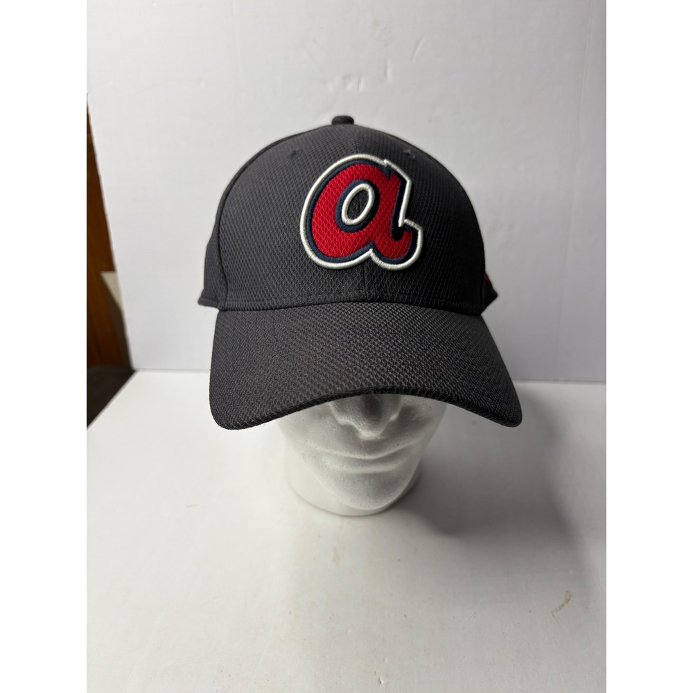 Atlanta Braves New‎ Era 39THIRTY Stretch Fit Hat Dark Grey Red Large-XLarge MLB